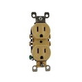 Leviton Duplex Receptacle, 2 -Pole, 15 A, 125 V, Push-In, Side Wiring, NEMA: 5-15R, Ivory 252-05320-0SI